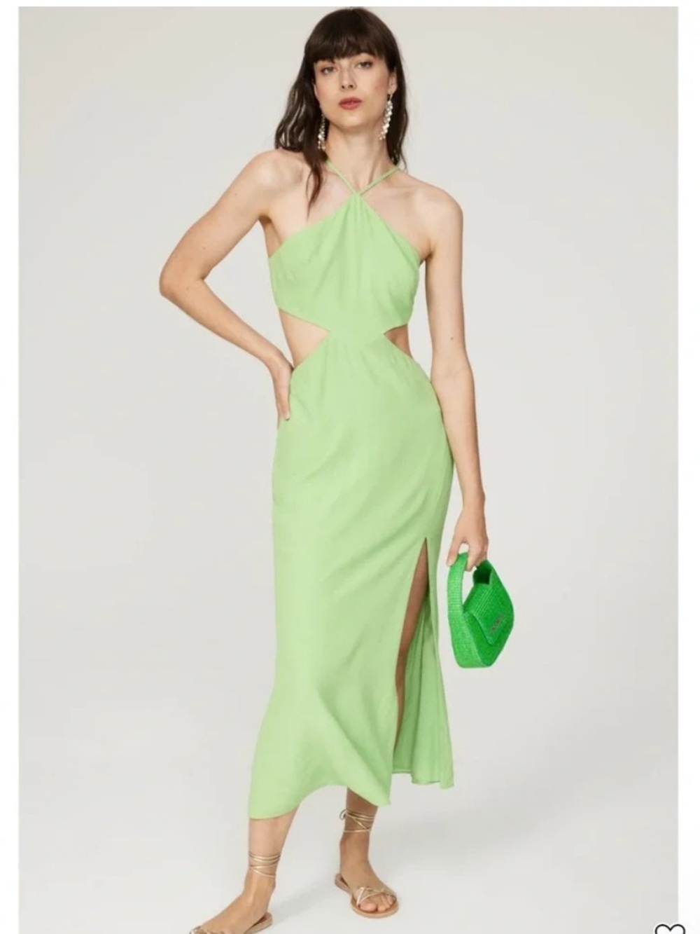 Louna Halter Cutout Midi Dress, Size: XS